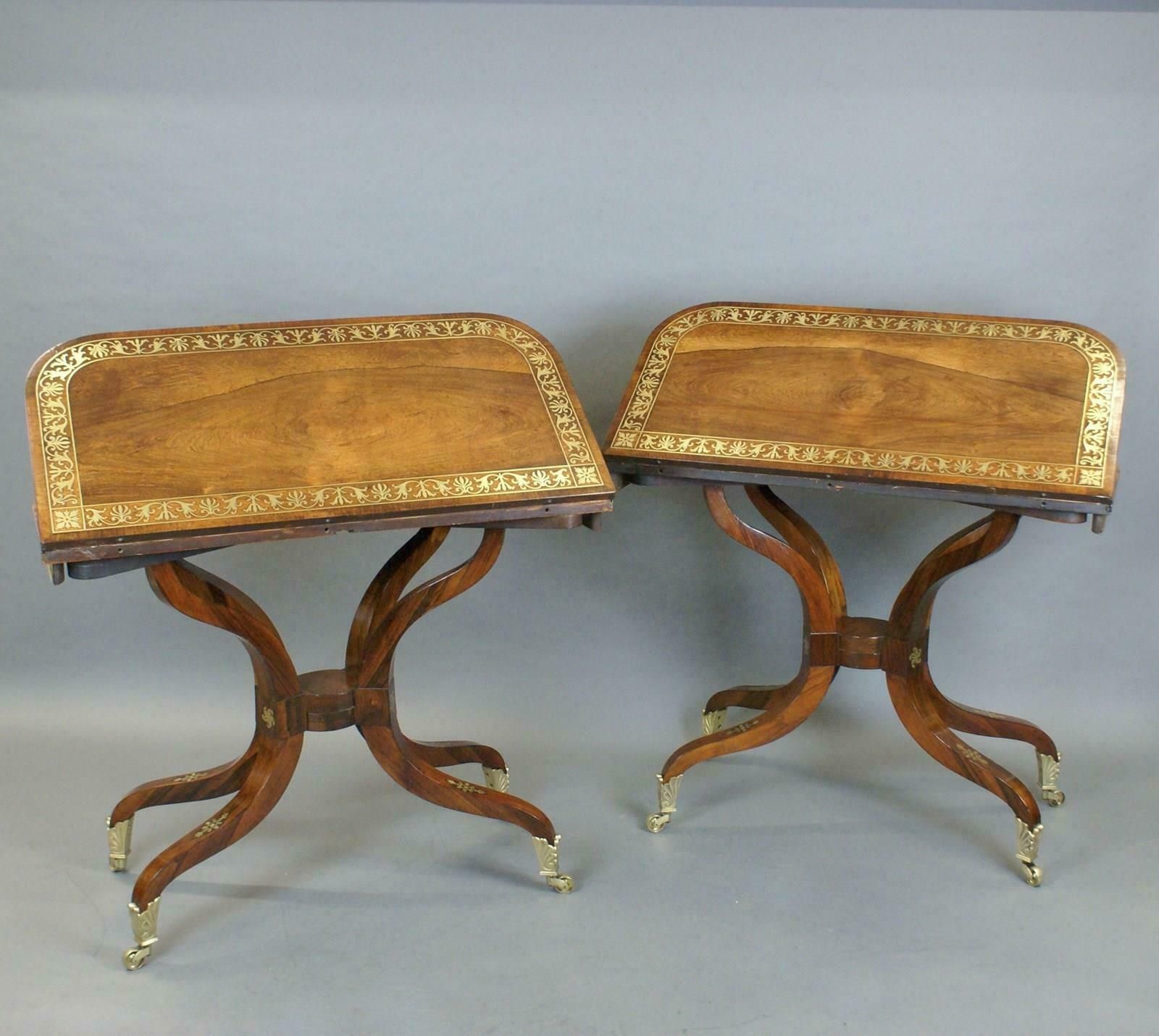 A Fine Pair Regency Rosewood Card Tables Attributed To George Oakley photo Furniture