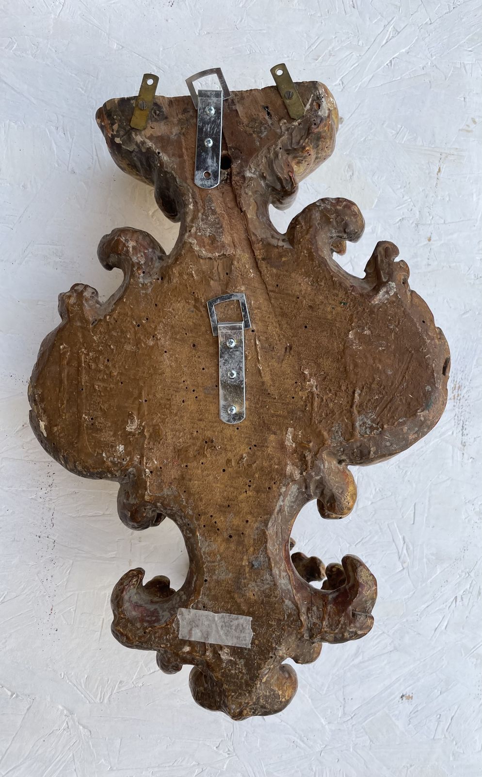 A Pair Of Italian Giltwood Wall Appliques 18th/19th Century 39cm High Excluding Shade 70cm High photo vinterior