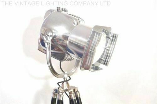 Vintage Strand Electric Spotlight London Film Lamp Floor Spot Light Studio Lighting Restored Silver Colour Alessi Cinema 1950s photo vinterior