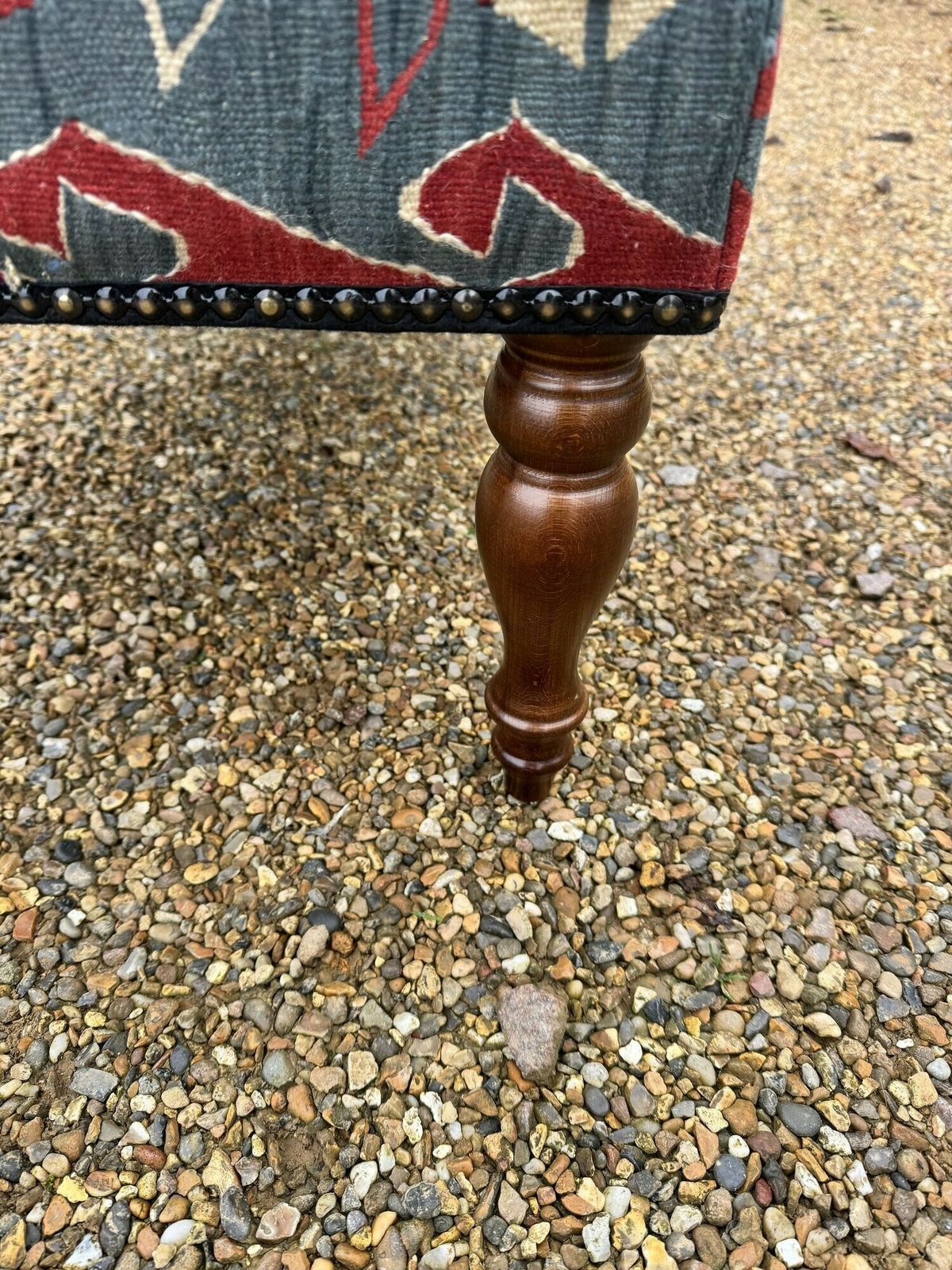 Furniture Kilim Covered Stool 0.90m X 0.46m X H0.40m photo