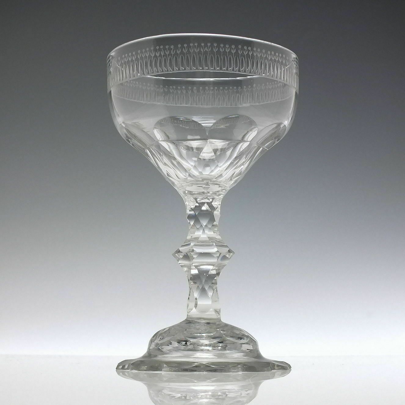 Georgian Facet Cut Champagne Sweetmeat Glass C1780 photo furniture