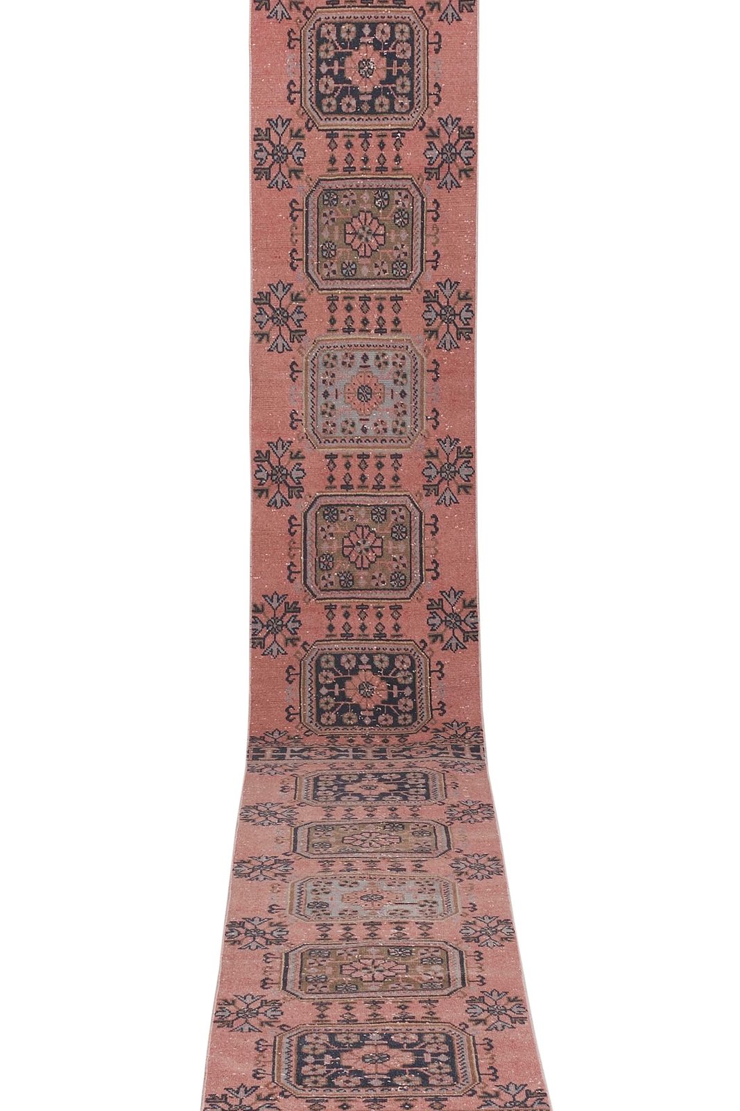 1960s Turkish Hand Knotted Vintage Long Runner Rug   Stair Carpet 2'6'' X 21'9'' photo Textiles