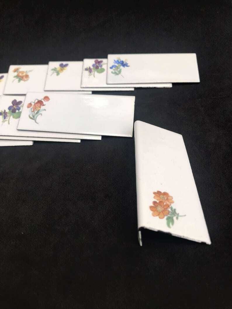 Vintage Place Card Holders, French Emailed Flowers Tin Vintage Tableware, Table Menu Holder photo vintage