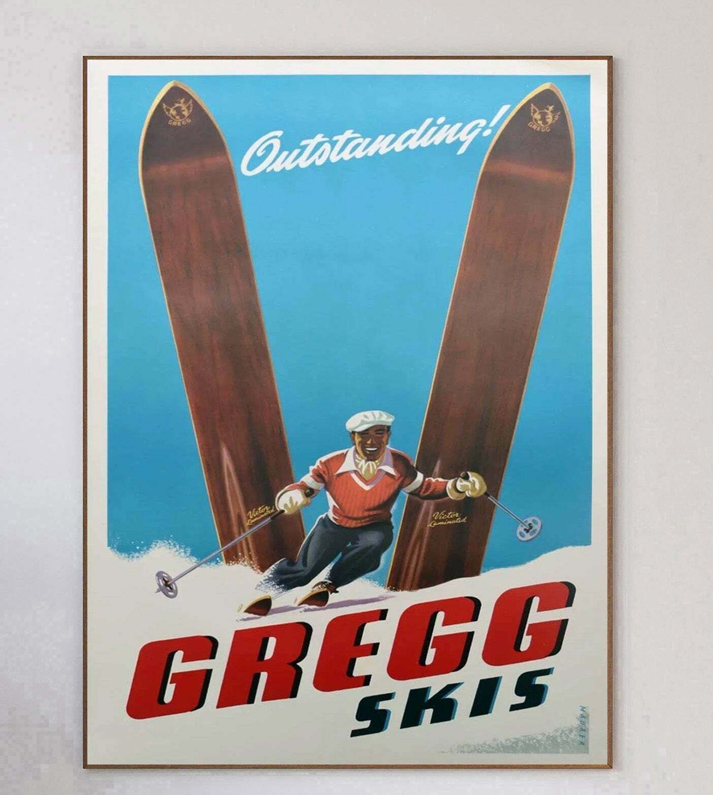 Gregg Skis Vendor 1980 Original Vintage Poster photo 383.0