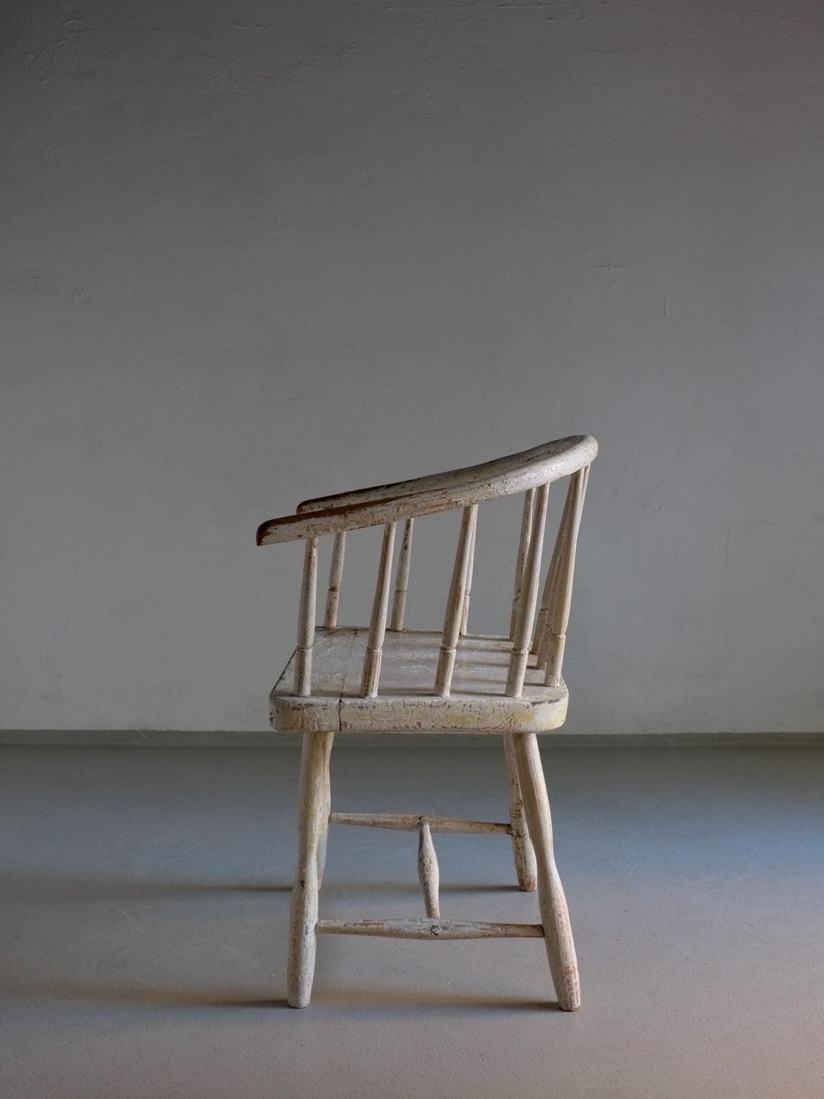 Wabi Sabi White Painted Armchair | Latvia | 1900s photo for sale