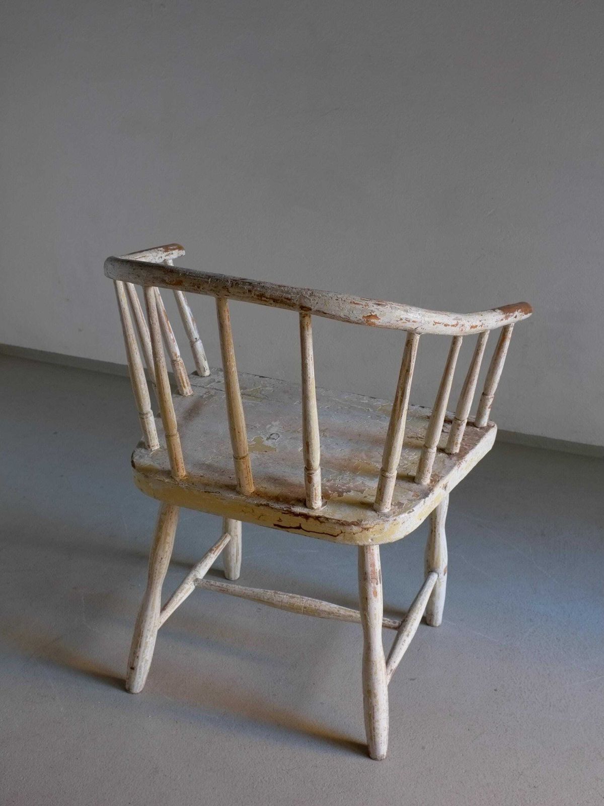 Wabi Sabi White Painted Armchair | Latvia | 1900s photo 694.0