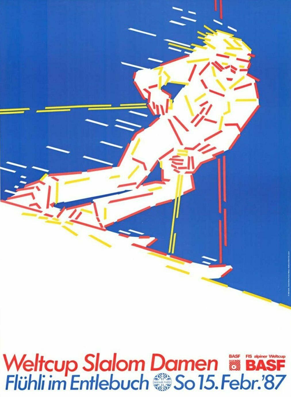Weltcup Ski Slalom Damen Original Vintage Poster