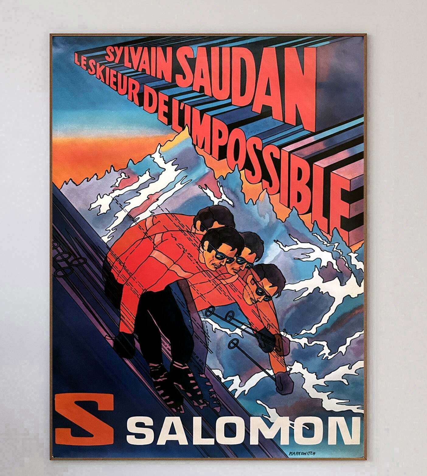 Salomon Skiing   Sylvain Southern Original Vintage Poster photo 406.0