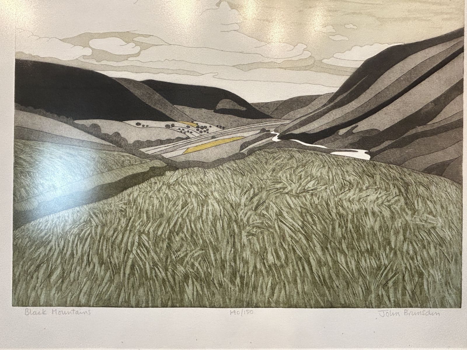 "Black Mountains" Etching By John Brunsdon photo 490.0
