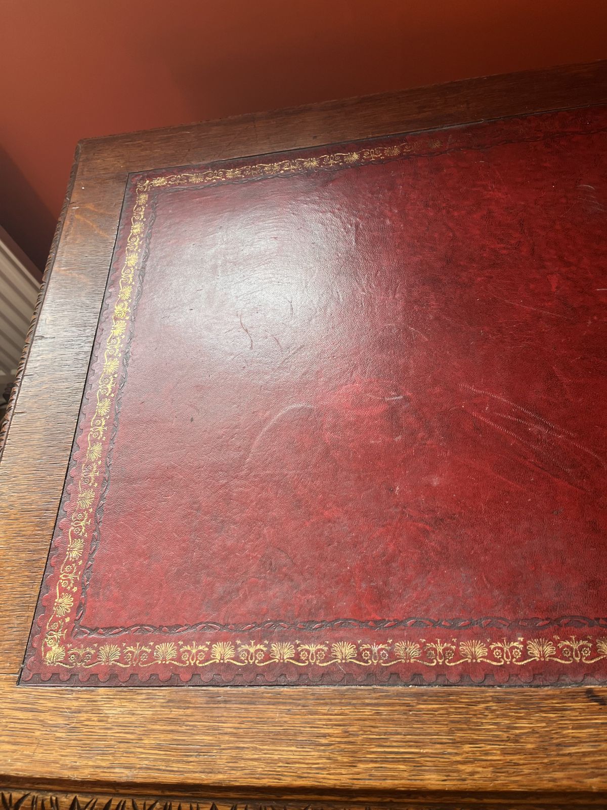 Victorian Carved Oak Green Man Desk photo 720.0