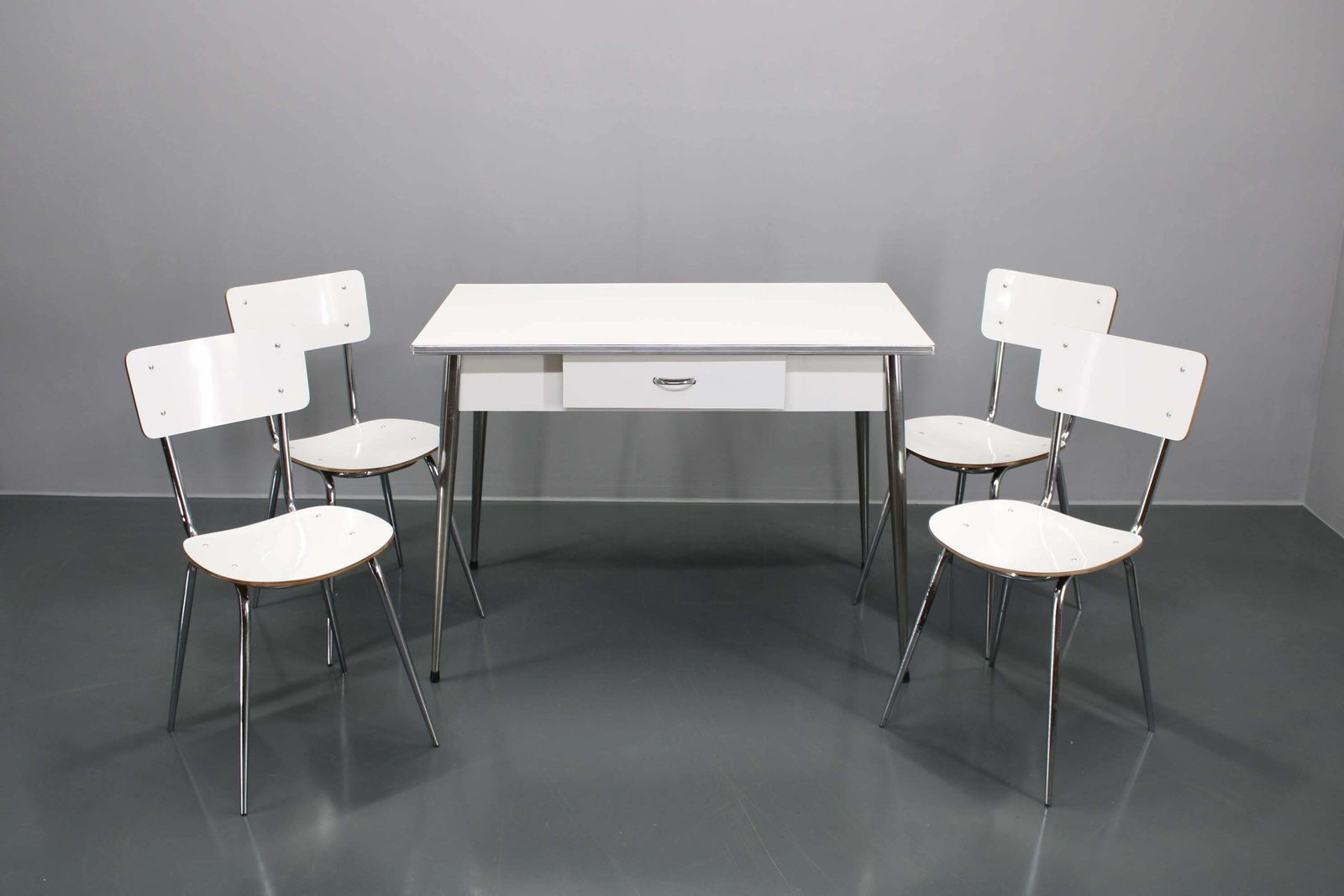 1970s Set Of Four Dining Chairs And Table , Italy photo furniture