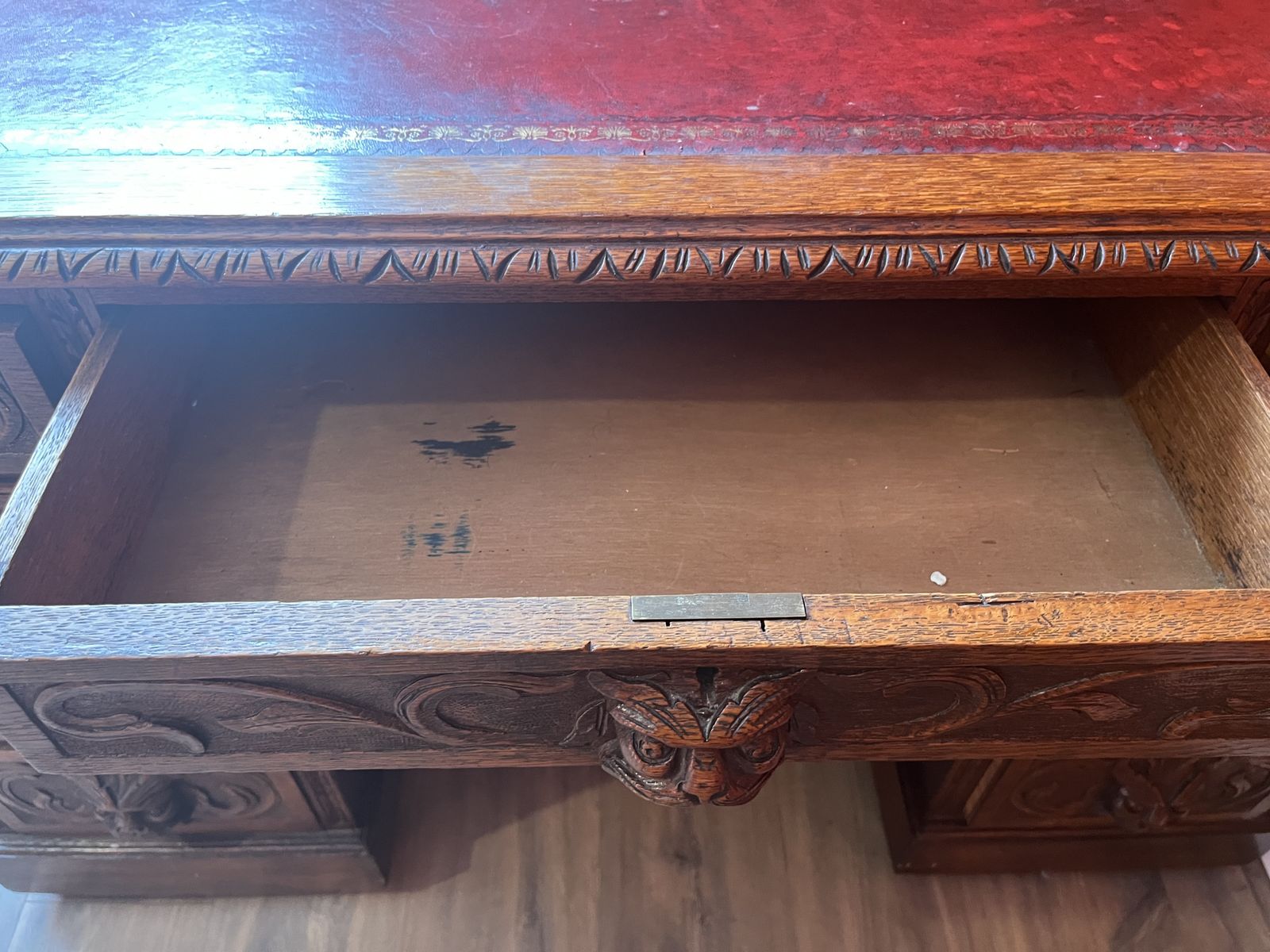 Victorian Carved Oak Green Man Desk photo buy