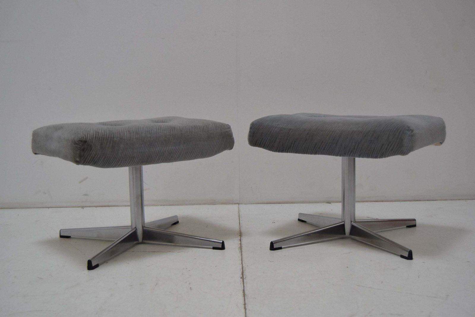 A Pair Of Swivel Stools, Tabourets Or Footstools, Czechoslovakia, 1970s. photo furniture