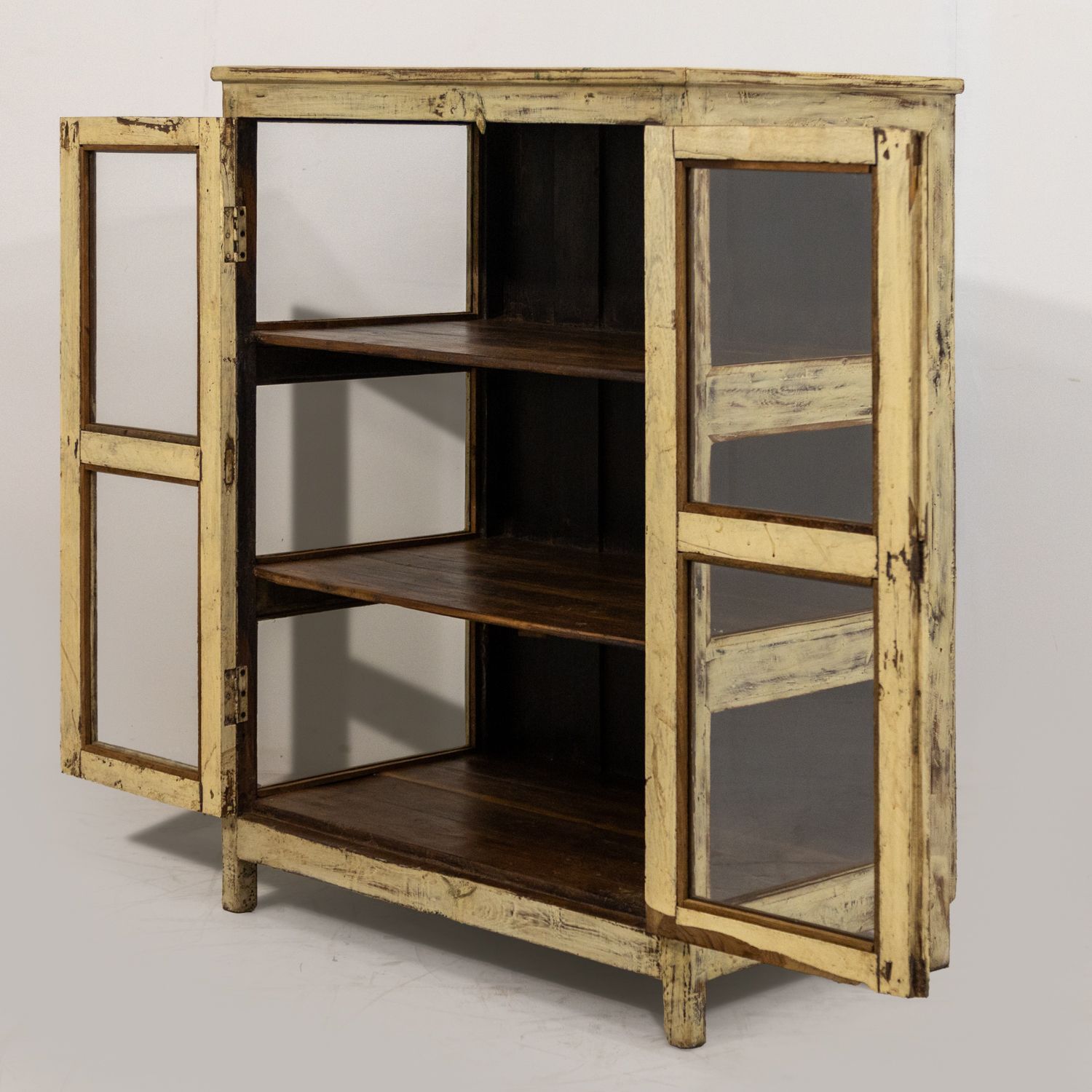 Wooden Pinjara Cabinet With Glass Doors & Side Panels S 17 photo Furniture