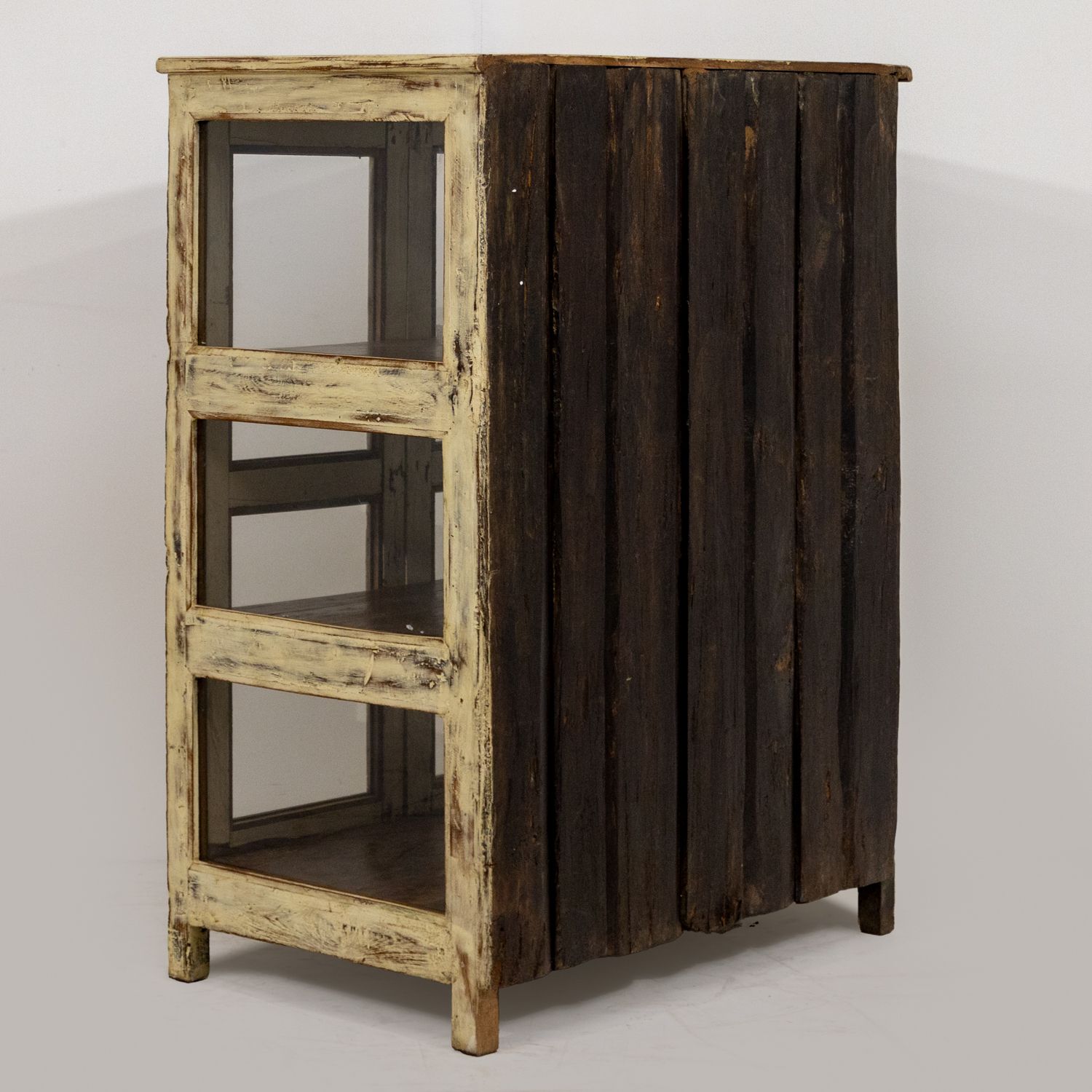 Wooden Pinjara Cabinet With Glass Doors & Side Panels S 17 photo vinterior