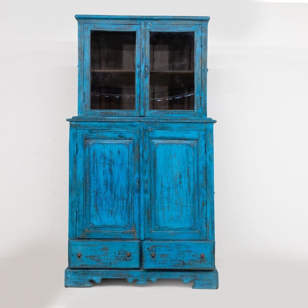 Large Turquoise Part Glass Almirah S 15 photo furniture