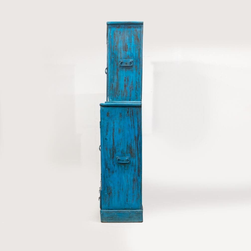 Large Turquoise Part Glass Almirah S 15 photo 875.0