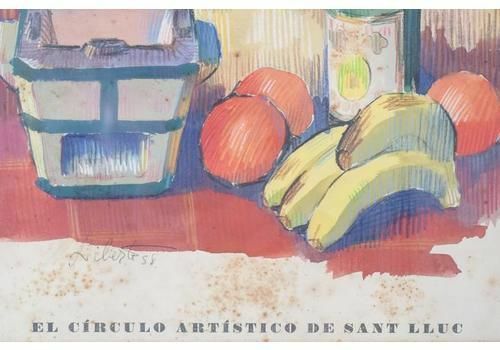 'The Artistic Circle Of Sant Lluc' Still Life Lithograph photo 330.0