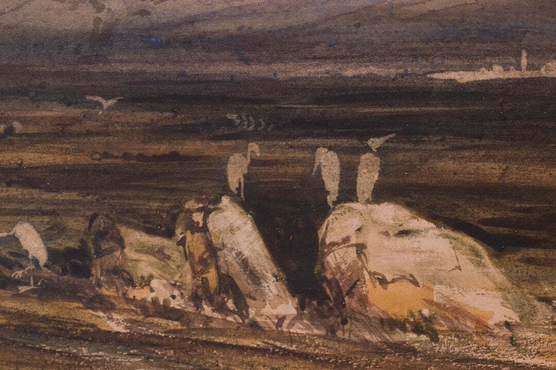 Volgeling Van Edward Lear En David Roberts – Topografisch Aquarel photo furniture