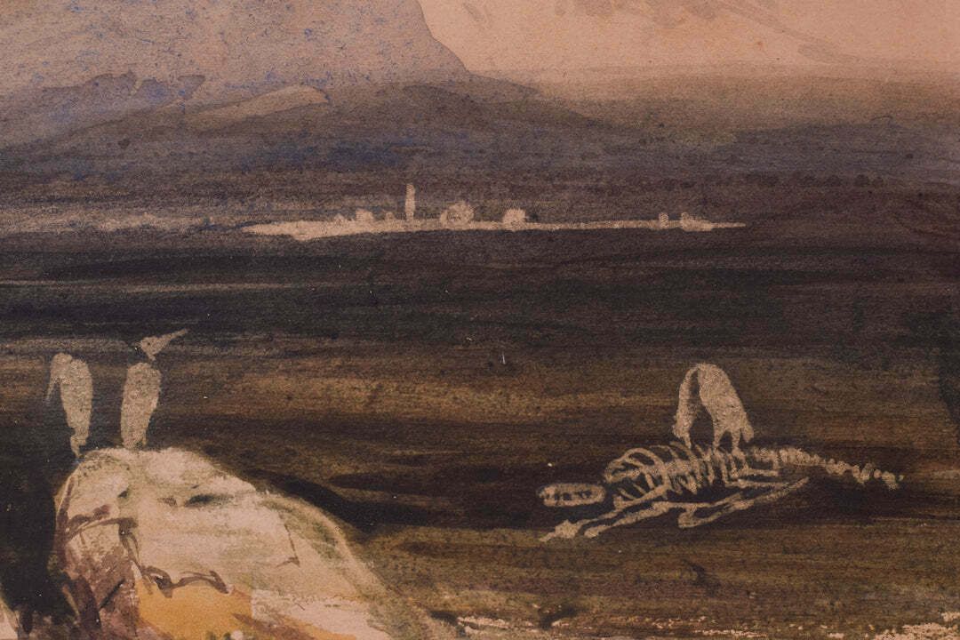 Volgeling Van Edward Lear En David Roberts – Topografisch Aquarel photo for sale