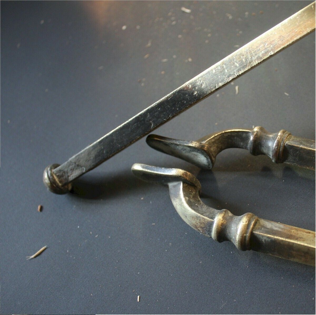Set Of Nouveau Brass Fire Tools photo for sale