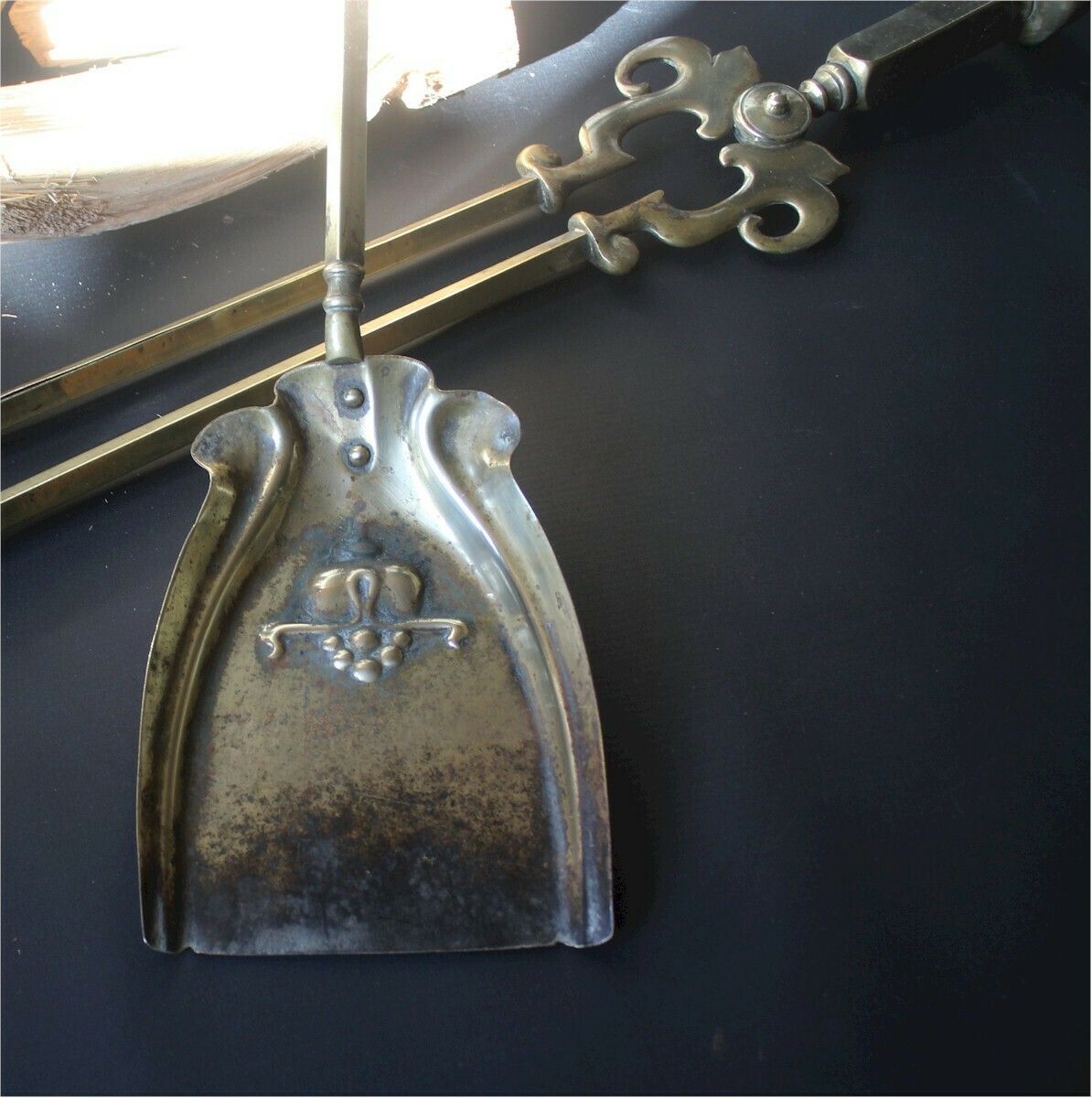 Home Fixtures Set Of Nouveau Brass Fire Tools photo