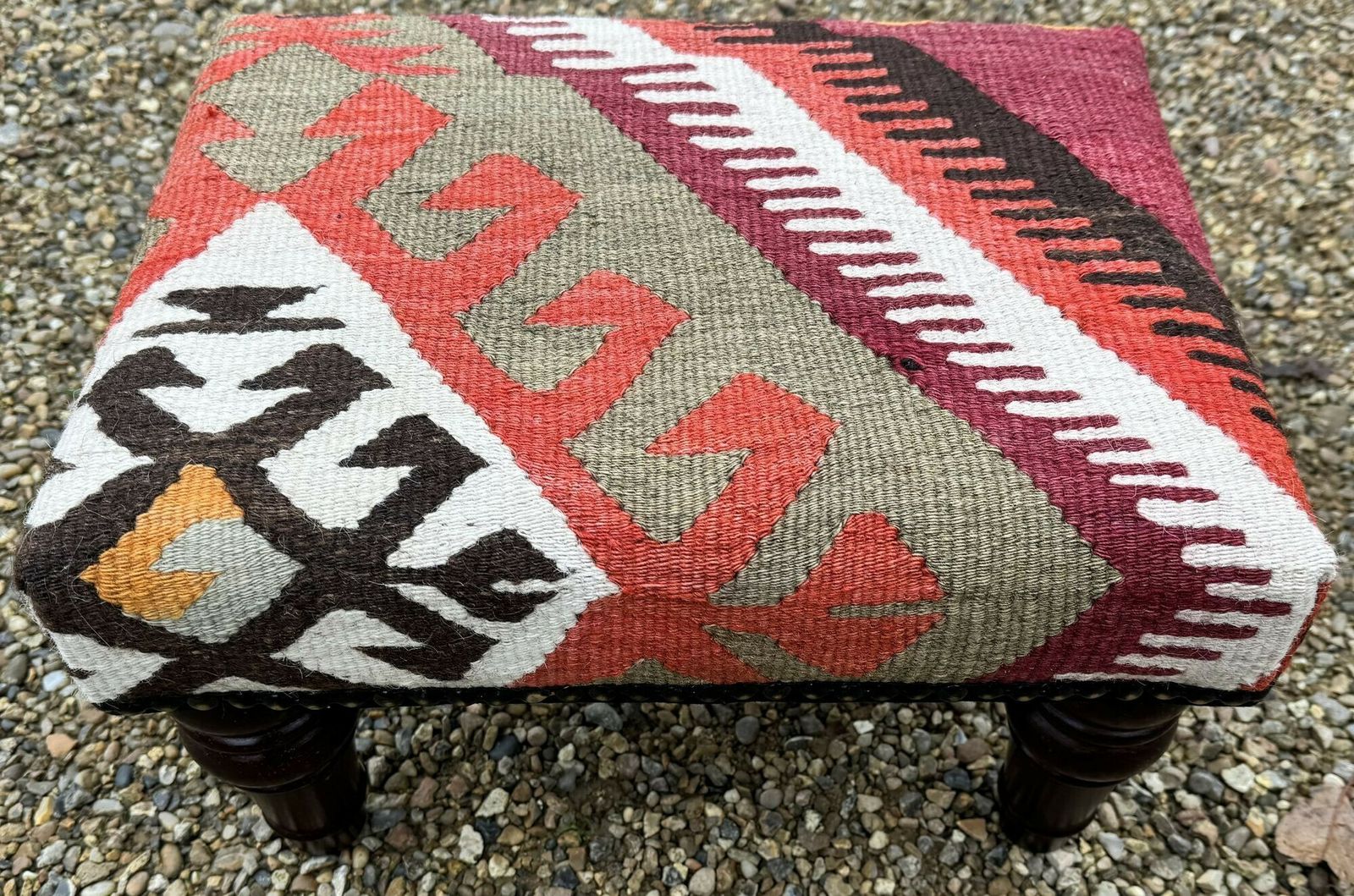 Kilim Covered Stool 0.41m X 0.32m X H0.26m photo 260.0