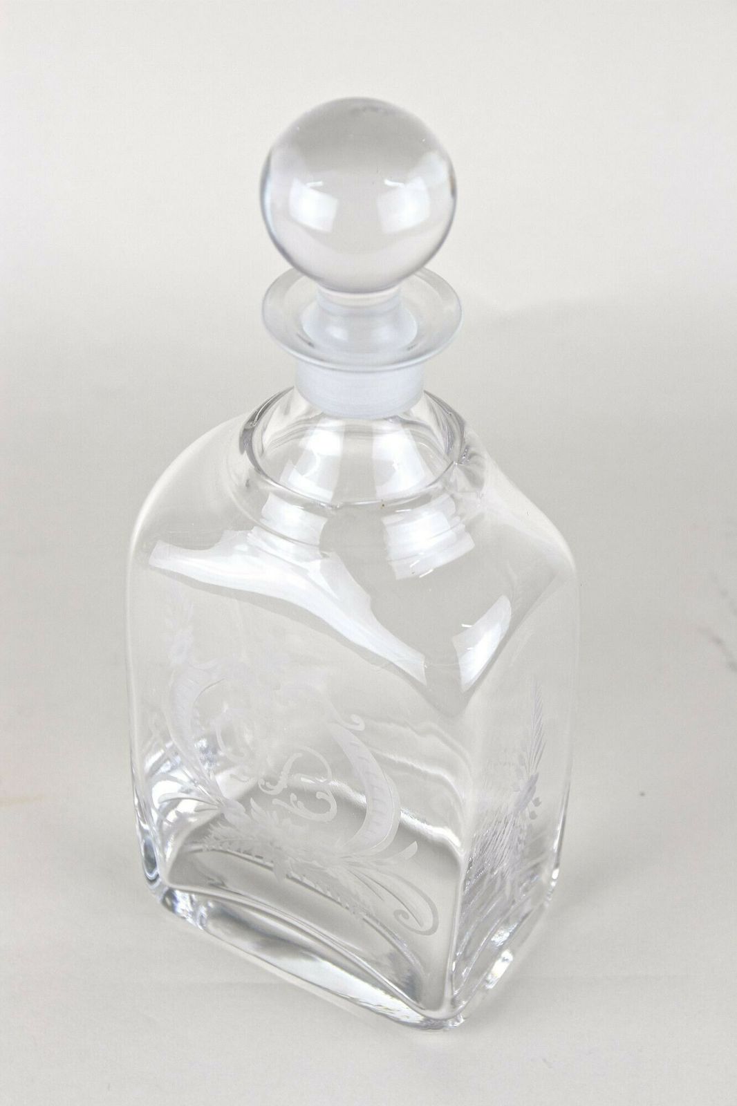 20th Century Art Nouveau Decanter/ Liquor Glass Bottle, Engraved, At Ca. 1915 photo furniture