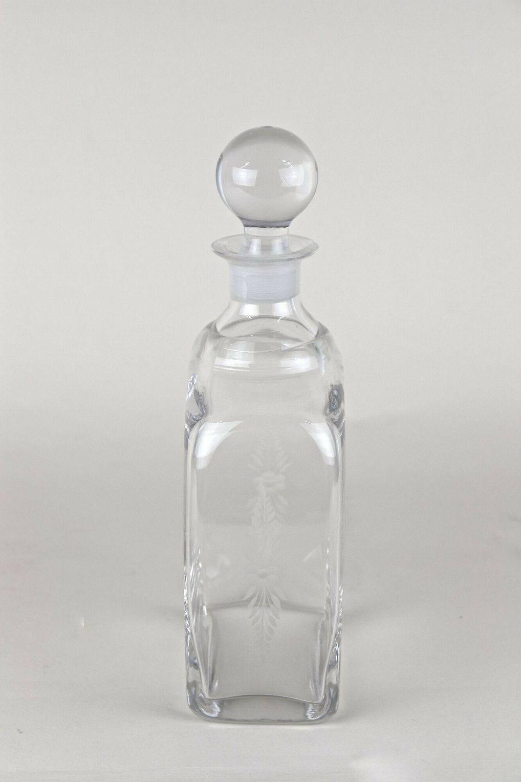 20th Century Art Nouveau Decanter/ Liquor Glass Bottle, Engraved, At Ca. 1915 photo 510.0