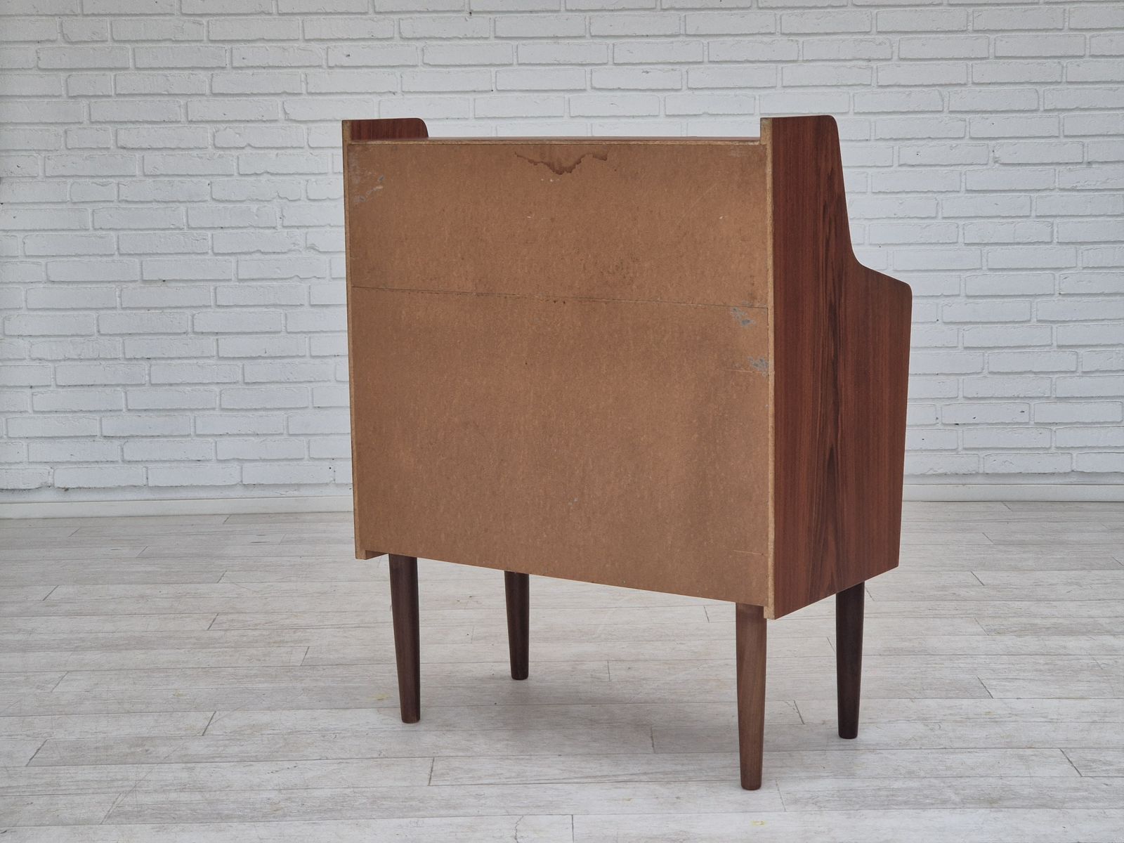 1960s, Danish Chest Of Drawers With Foldable Top/Mirror, Original Condition, Teak Wood. photo for sale