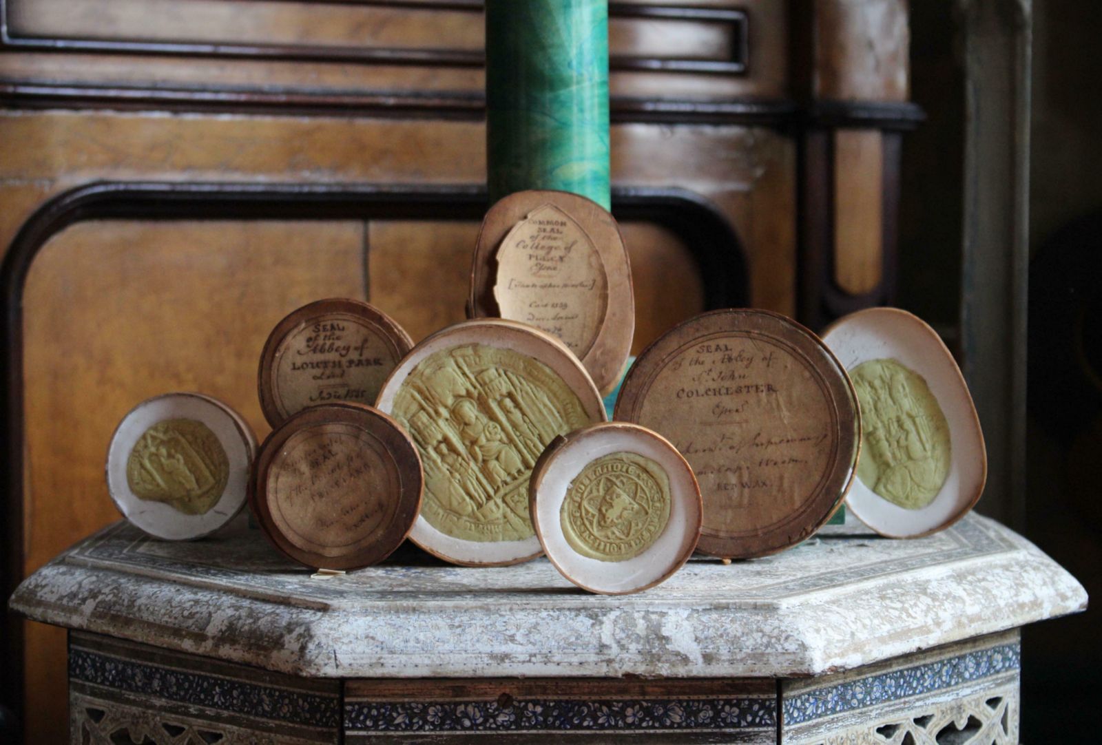 611.0 Collection Of Late 18th Century English Wax & Plaster Abbey & College Seals photo