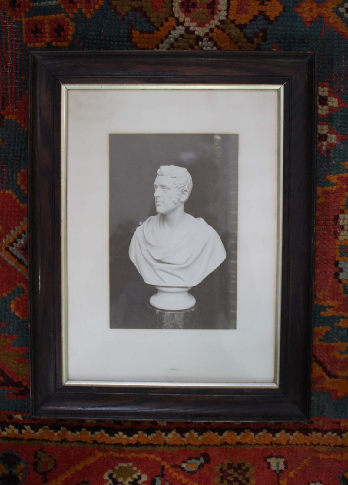 Art 19thc Plaster Bust On Faux Porphyry Marble Column Of Architect Matthew Habershon photo
