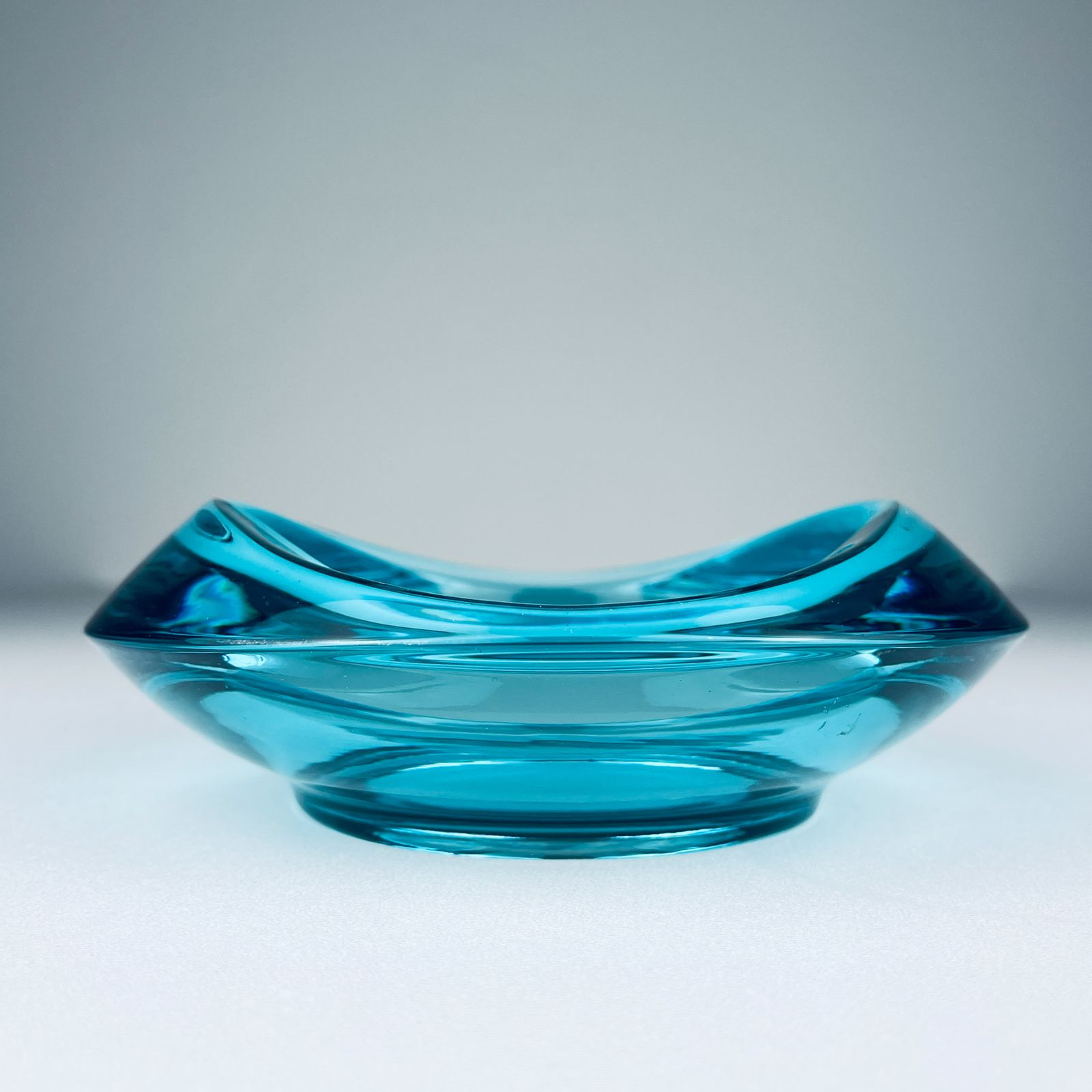 Bohemian Glass Ashtray By Rudolf Jurnikl For Union Sklo, Rozice, Czech, 1962 photo vintage