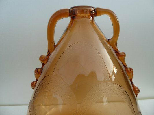 Italian Art Glass Art Deco Murano With Cameo Etched Pattern Vase Attributed To Cappellin Vittorio Zecchin photo furniture