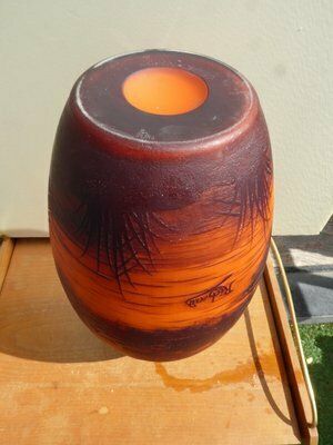 Large Glass Vase With Landscape By Richard For Loetz photo vintage