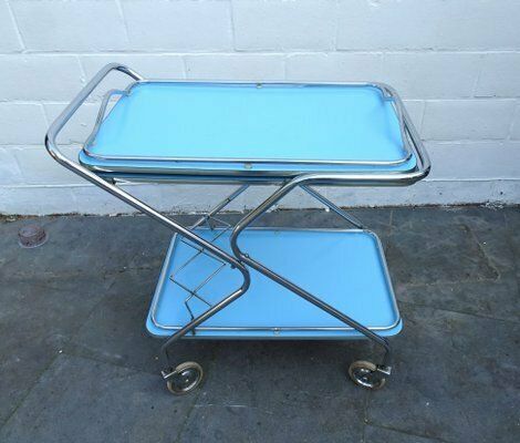 Trolley Bar Cart With Removeable Serving Tray From Torck, Belgium, 1960s
