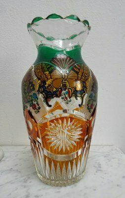 Czech Art Nouveau Bohemian Haida Vase Attributed To H. Pautsch, 1890s