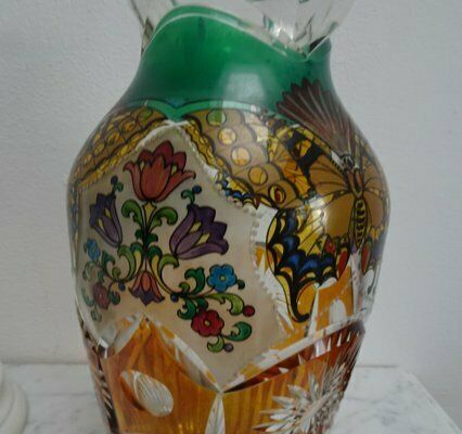 928.0 Czech Art Nouveau Bohemian Haida Vase Attributed To H. Pautsch, 1890s photo