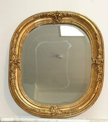 Antique French Carved And Gilded Wooden Wall Mirror, 1920s
