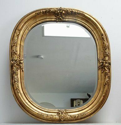Antique French Carved And Gilded Wooden Wall Mirror, 1920s photo for sale