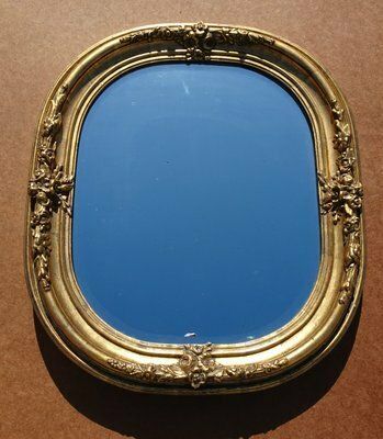 1221.0 Antique French Carved And Gilded Wooden Wall Mirror, 1920s photo