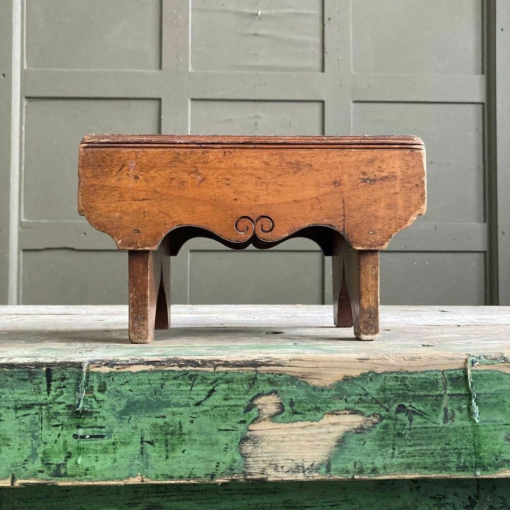 Furniture Folk Art Child's Stool, 1800s, Antique photo