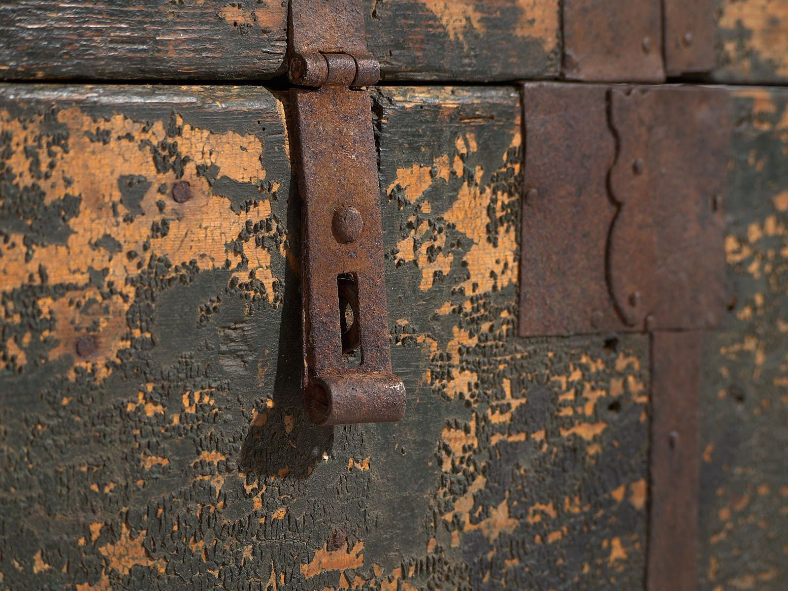Antique Green Patina Antique Chest (C.1900) #32 photo Furniture