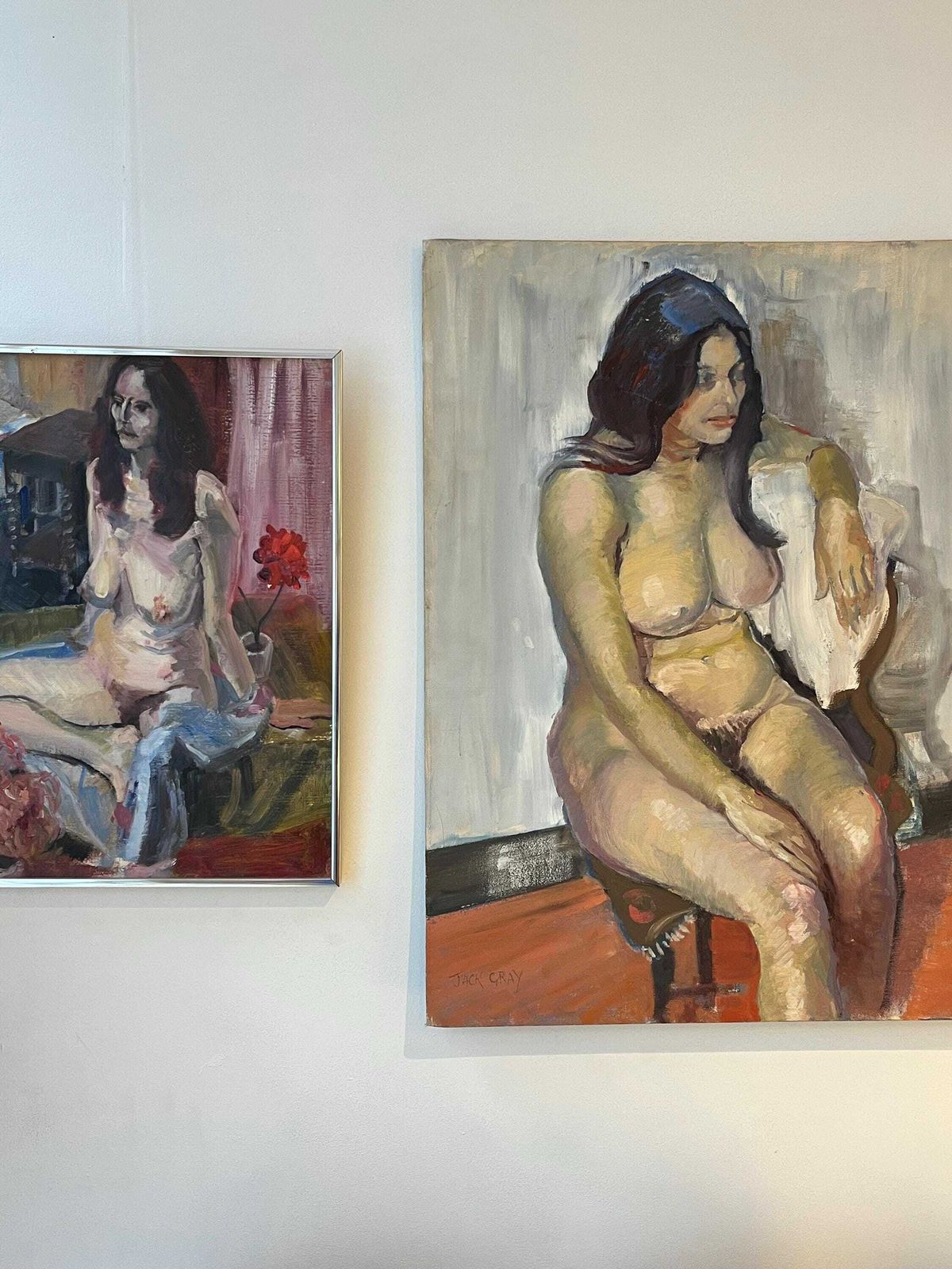 Jack Gray Framed Figure Oil Painting photo Art