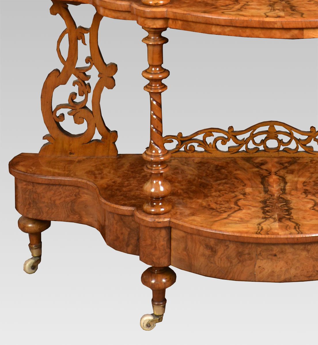 Victorian Burr Walnut Whatnot Circa 1870 photo furniture