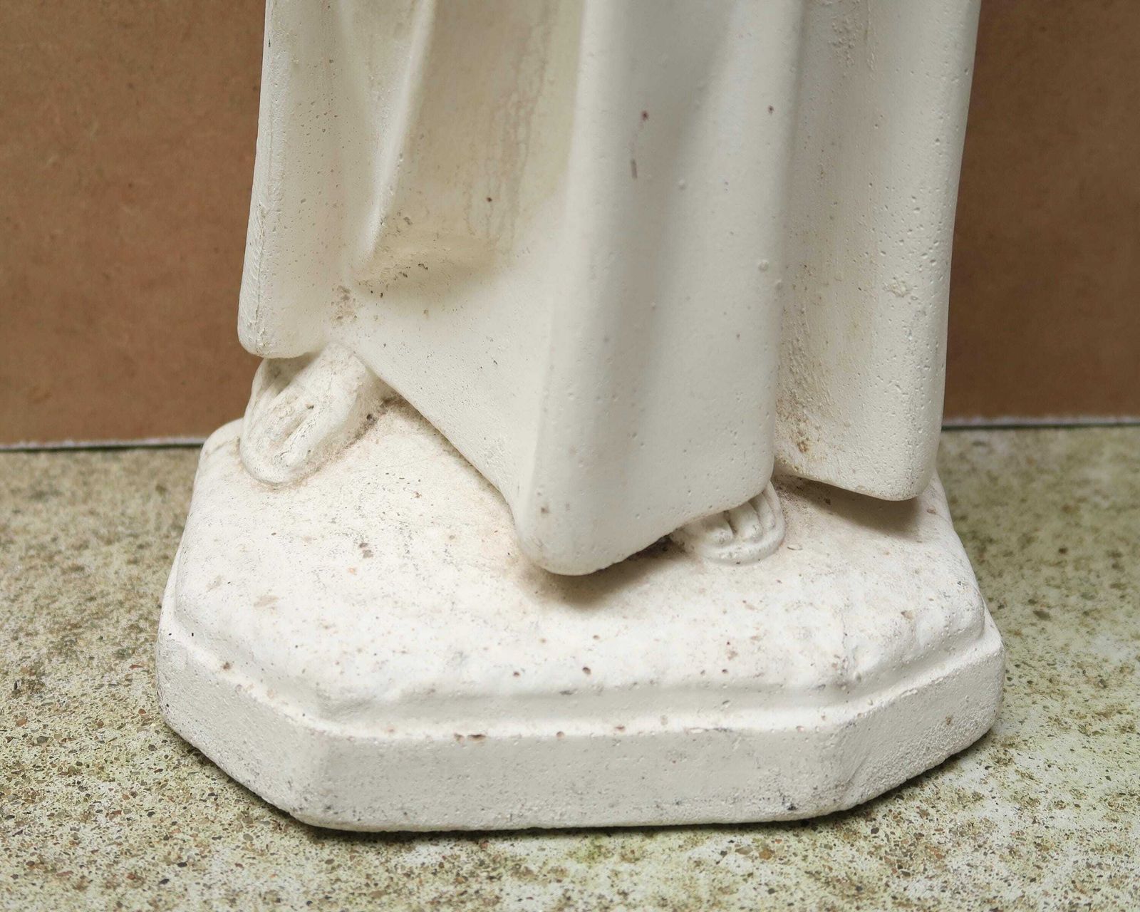 French Saint Antoine De Padoue Plaster Statue, 1950s / Shabby Chic, Cottage, France, White photo buy