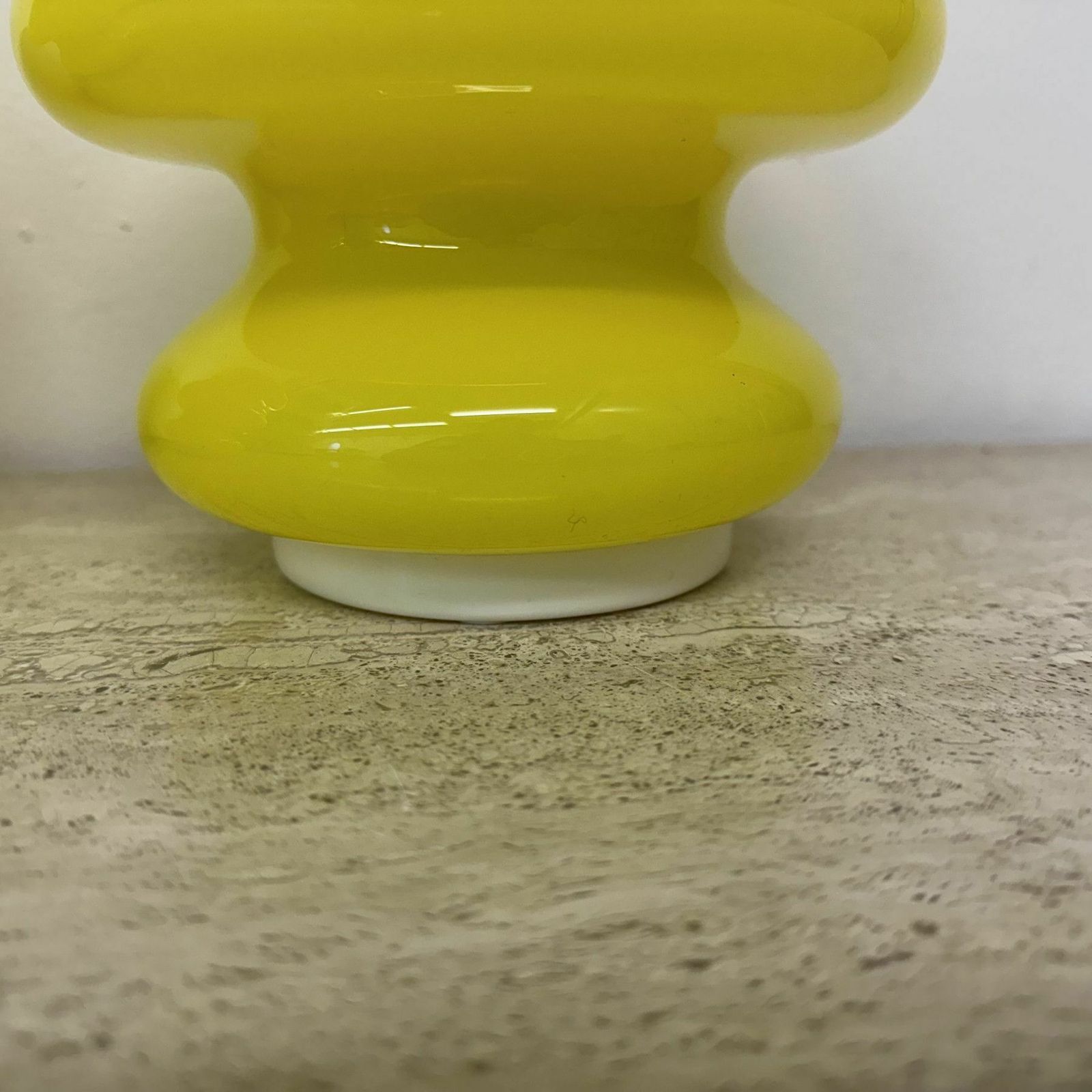 668.0 Set Of 2 Space Age Yellow Glass Table Lamps Ve Art Italy Design , 1970s photo