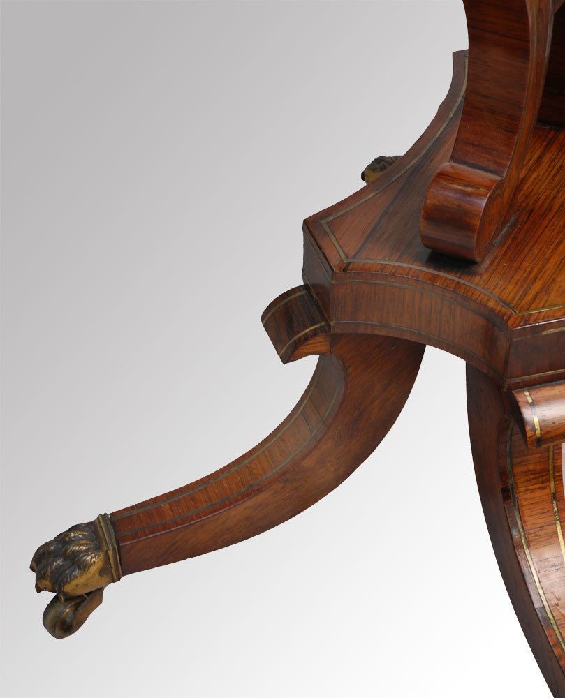 Regency Brass Inlaid Rosewood Teapoy Circa 1840 photo Furniture