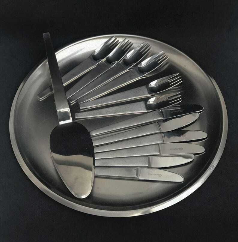 Carl Auböck Design Dessert Set Modernist Flatware Fork Knives Morinox Amboss 50s Postmodern Lunik 2060 Austrian Design Wedding Luxury Gift