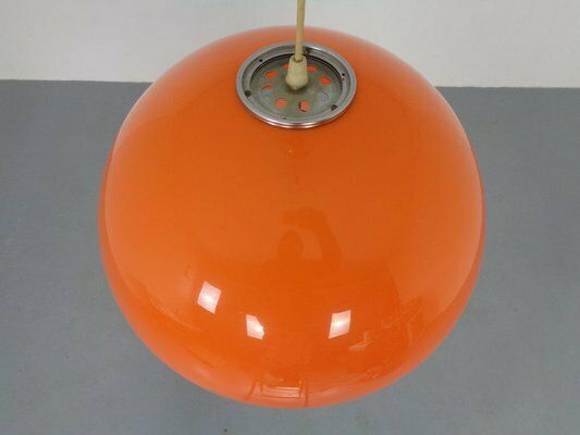 538.0 Space Age Orange & White Ceiling Lamp, Italy, 1970s photo